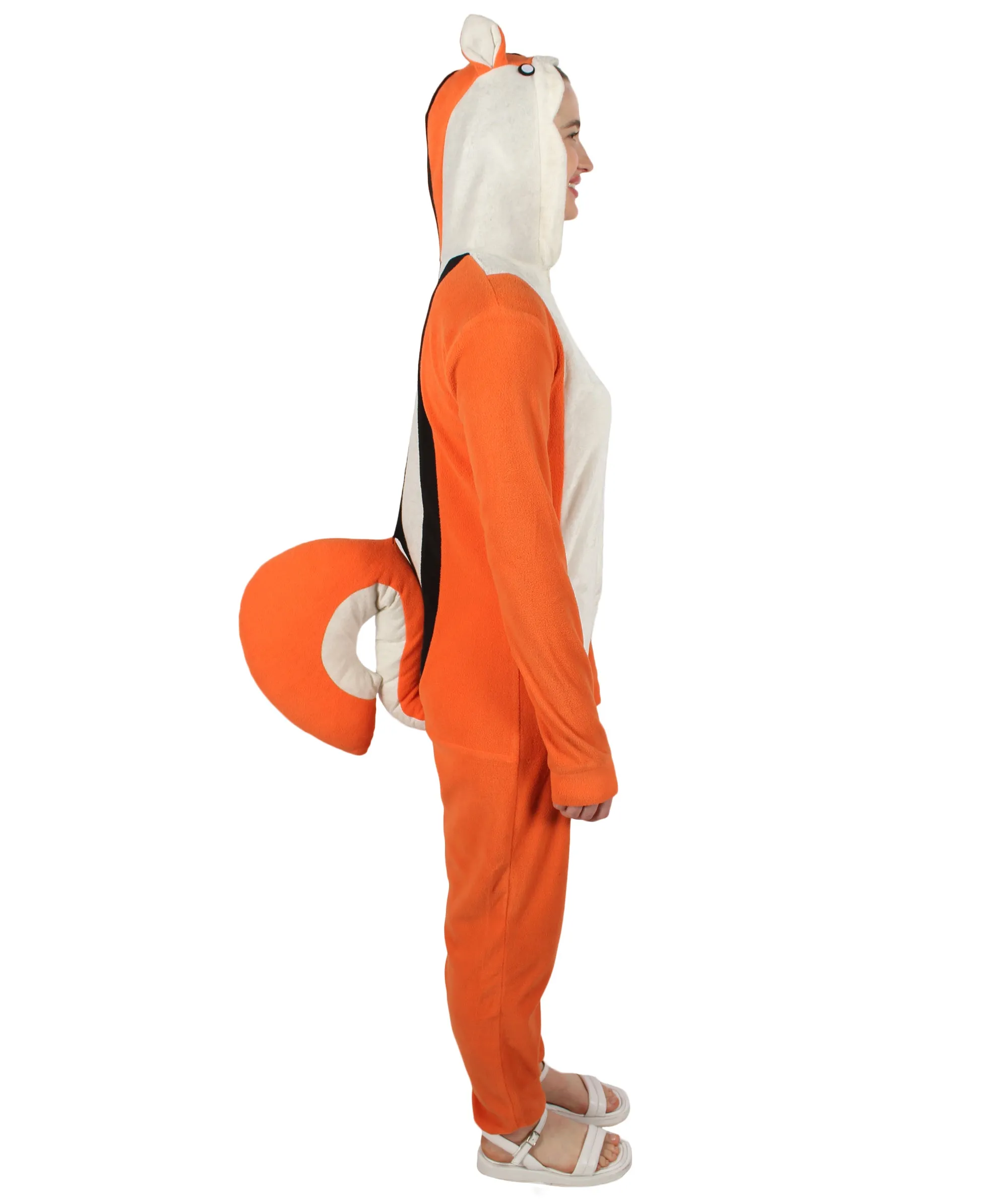 HPO Adult Women's Orange and White Jumpsuit Squirrel Costume Bundle