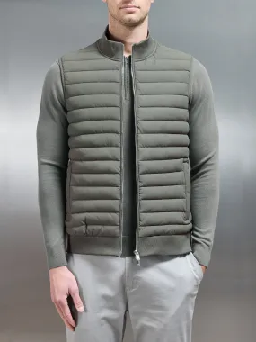 Hybrid Quilted Gilet in Sage