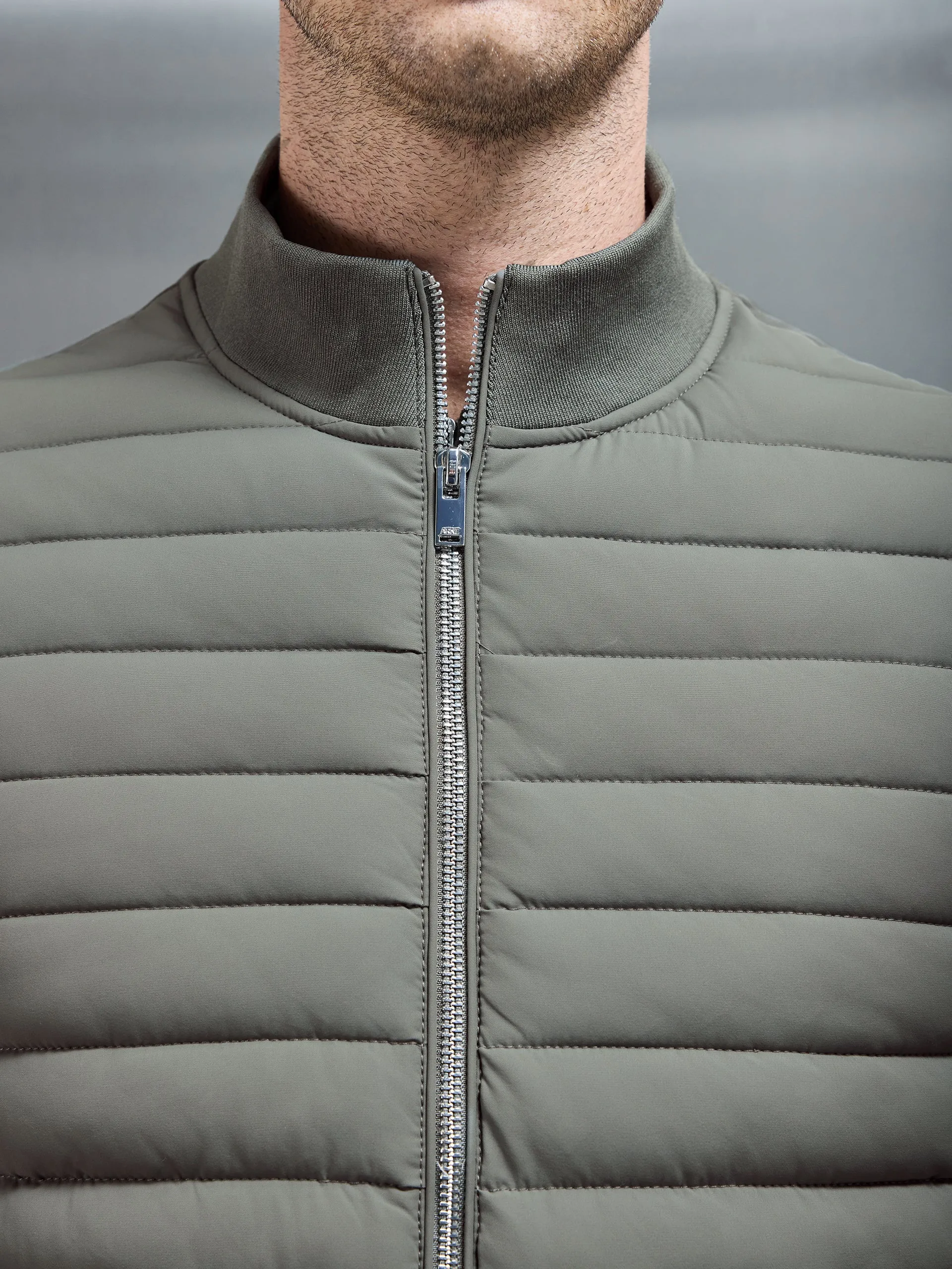 Hybrid Quilted Gilet in Sage