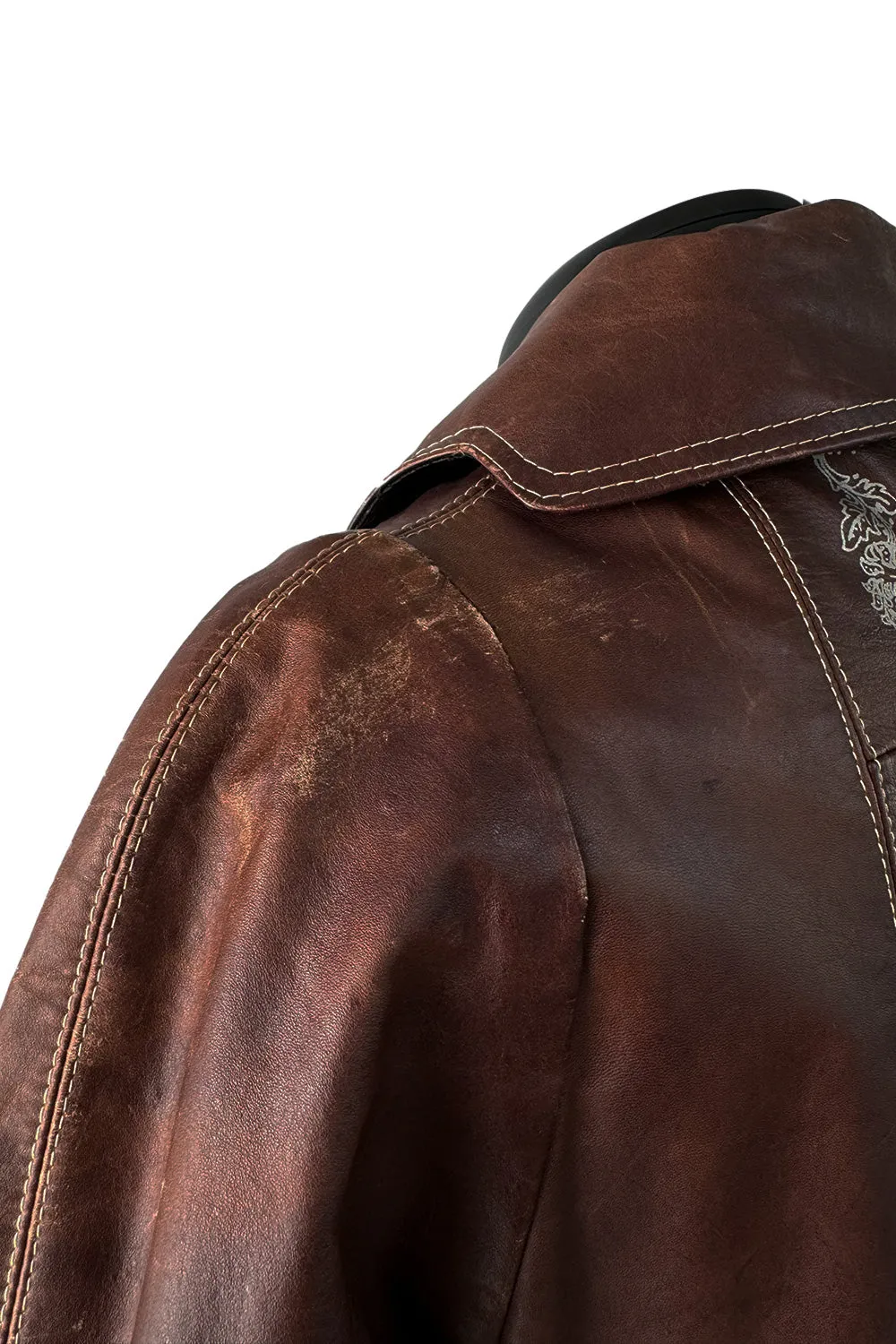 Important Fall 1972 Bill Gibb Debut Collection Brown Leather 'Bee' Jacket