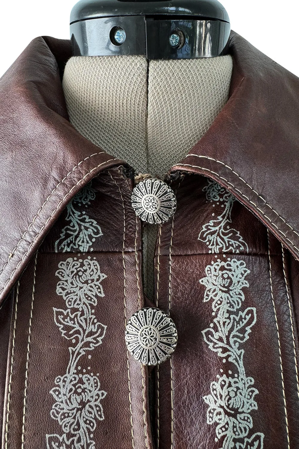 Important Fall 1972 Bill Gibb Debut Collection Brown Leather 'Bee' Jacket