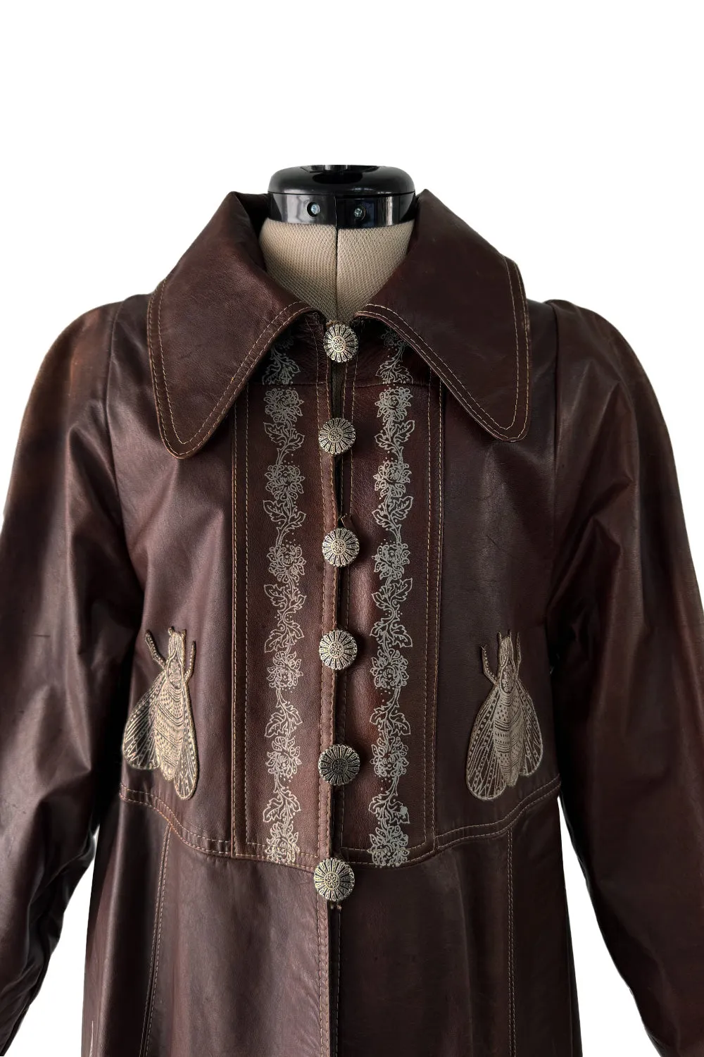 Important Fall 1972 Bill Gibb Debut Collection Brown Leather 'Bee' Jacket