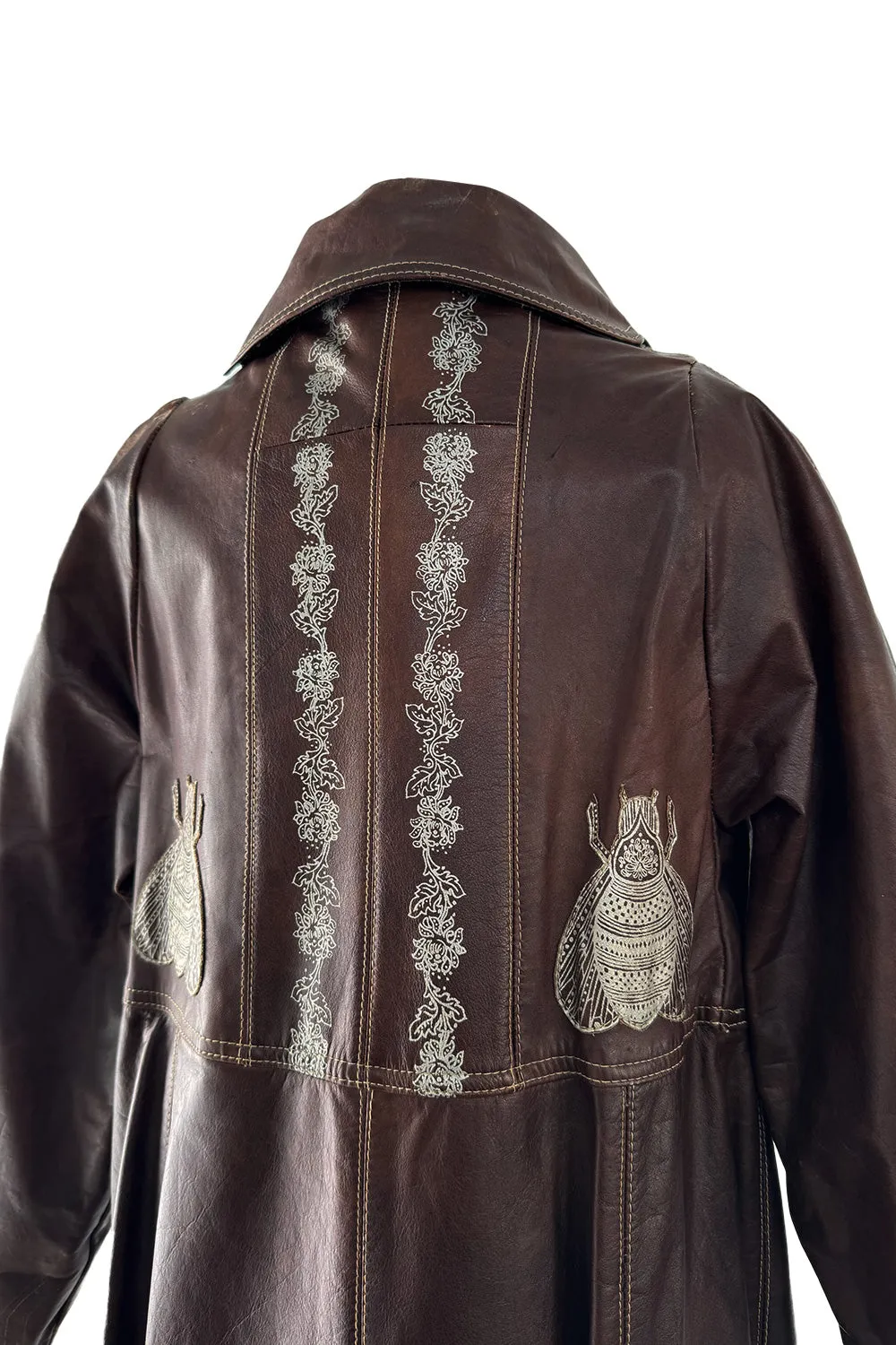 Important Fall 1972 Bill Gibb Debut Collection Brown Leather 'Bee' Jacket