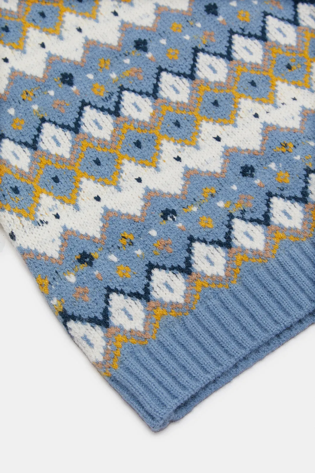 Infant Boys Blue Fair Isle Heavy Pullover