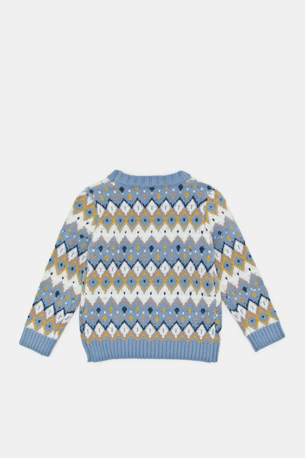 Infant Boys Blue Fair Isle Heavy Pullover