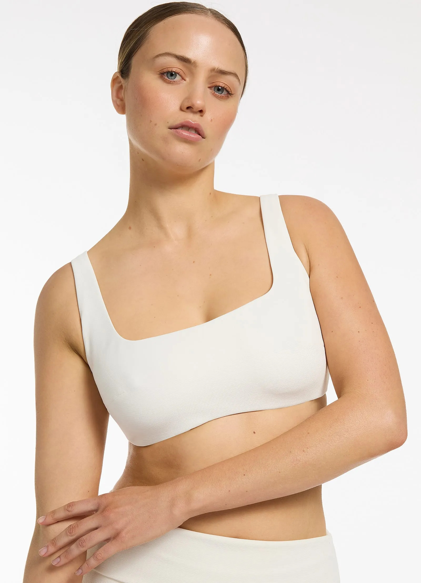 Isla Rib E-F Tank Bikini Top - Cream