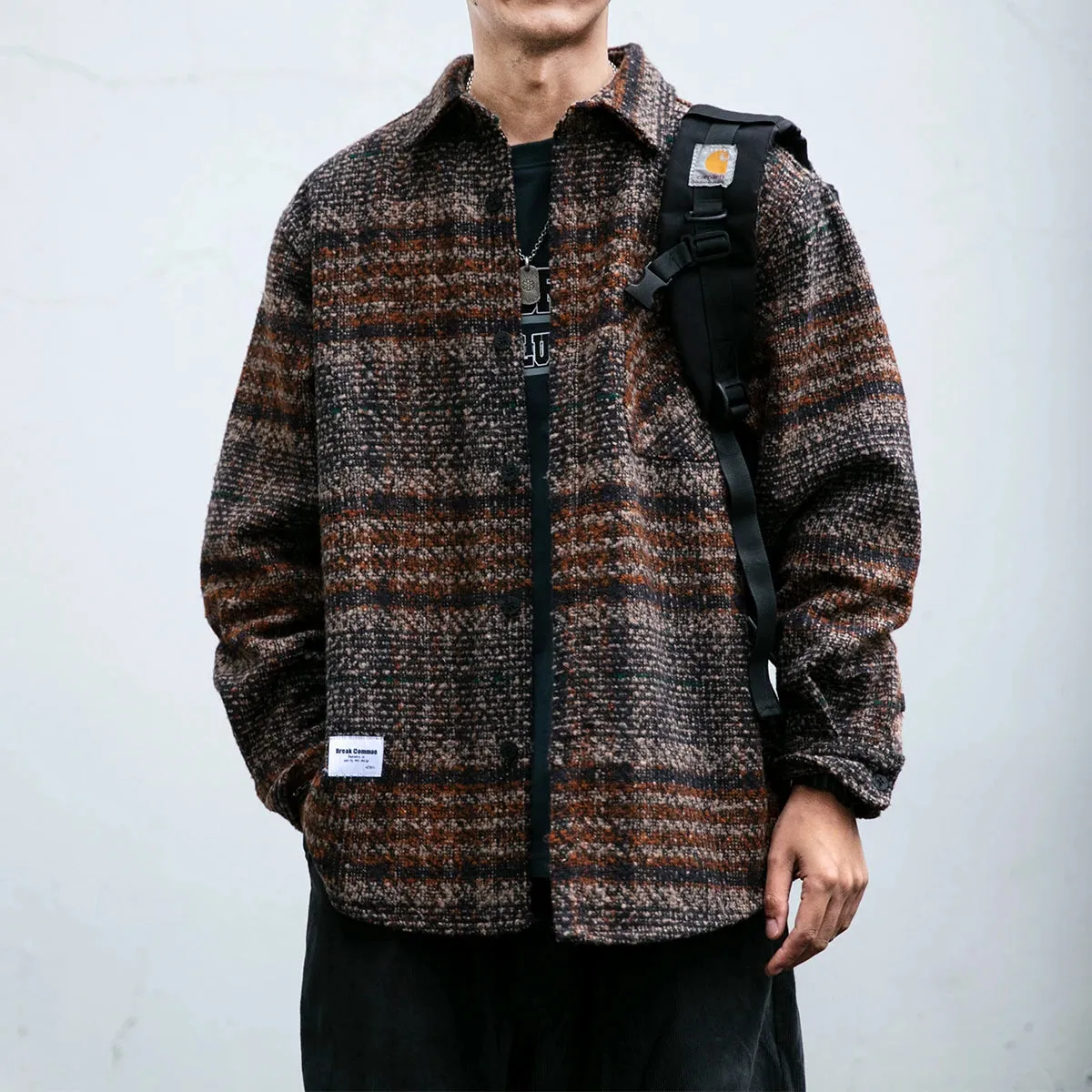 Japanese Vintage Plaid Cargo Shirts - High Quality Casual Coat