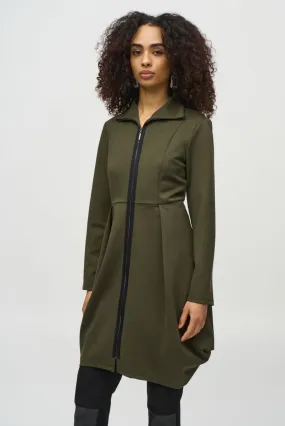 Joseph Ribkoff Iguana Zip Front Cocoon Long Coat 244060