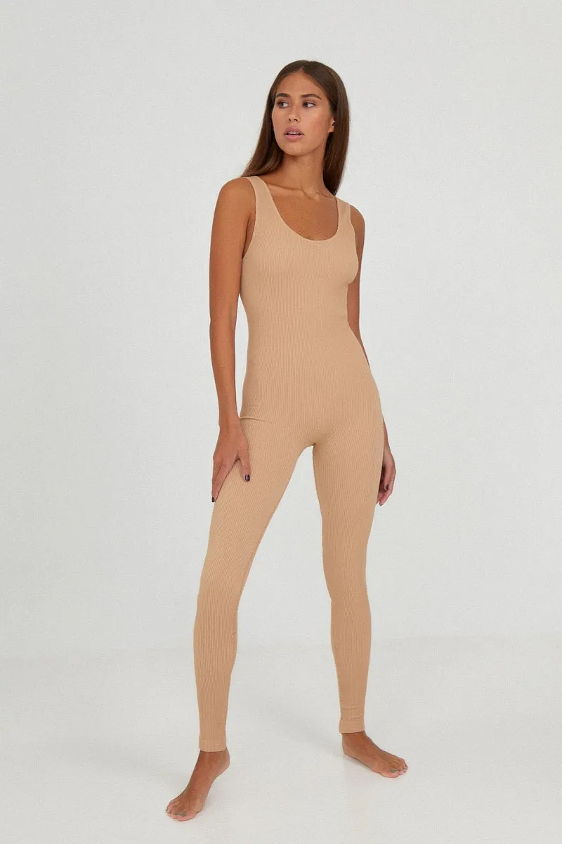 Jumpsuit with built-in pant