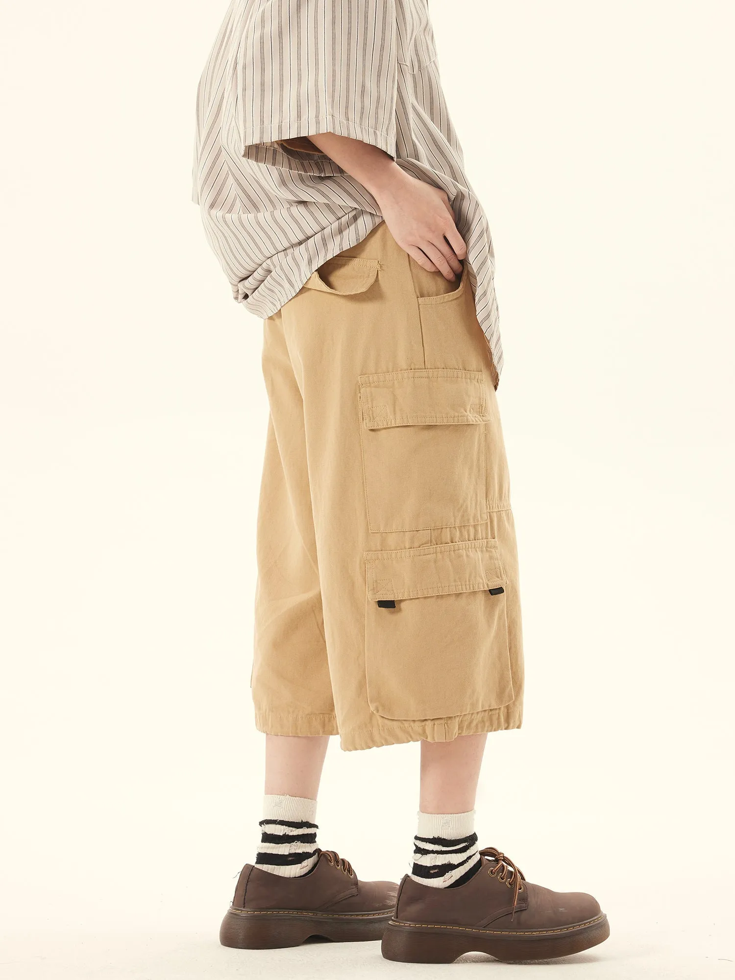 Khaki Cargo Culottes