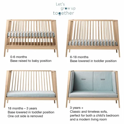 Leander Linea Cot with Mattress