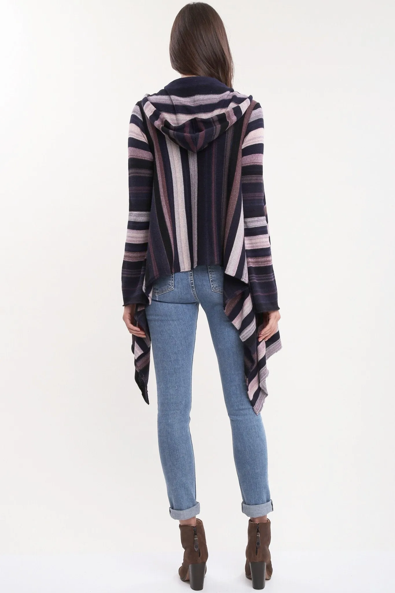 Leona Hooded Wrap Sweater in Urban Mist