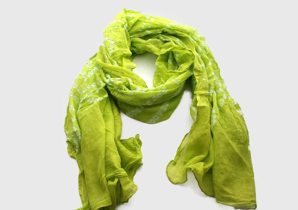 Light Green Diamond Pattern Cotton Scarf