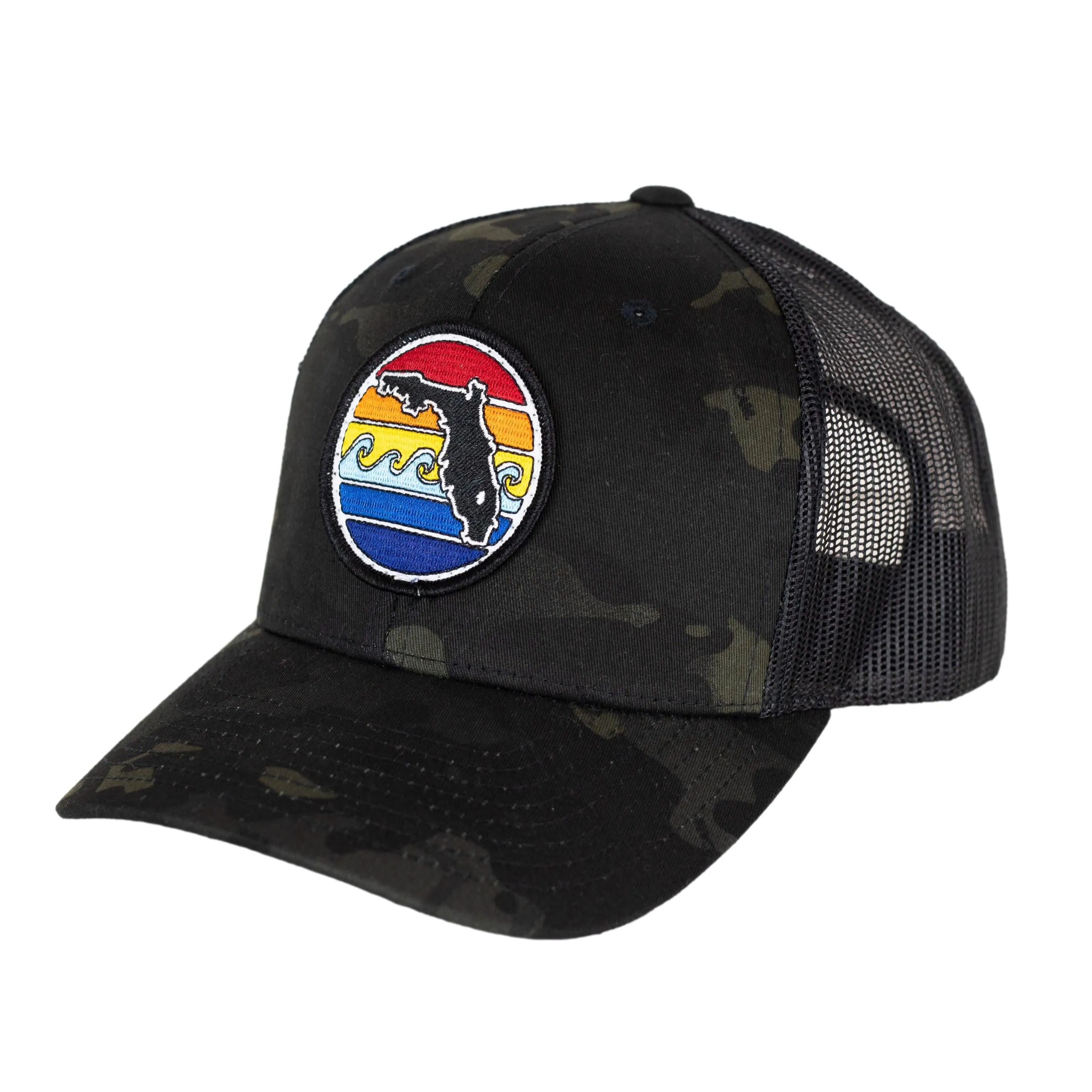 LIMITED EDITION FLORIDA SUNSET TRUCKER HAT - BLACK CAMO