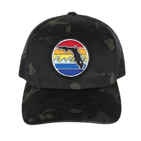 LIMITED EDITION FLORIDA SUNSET TRUCKER HAT - BLACK CAMO