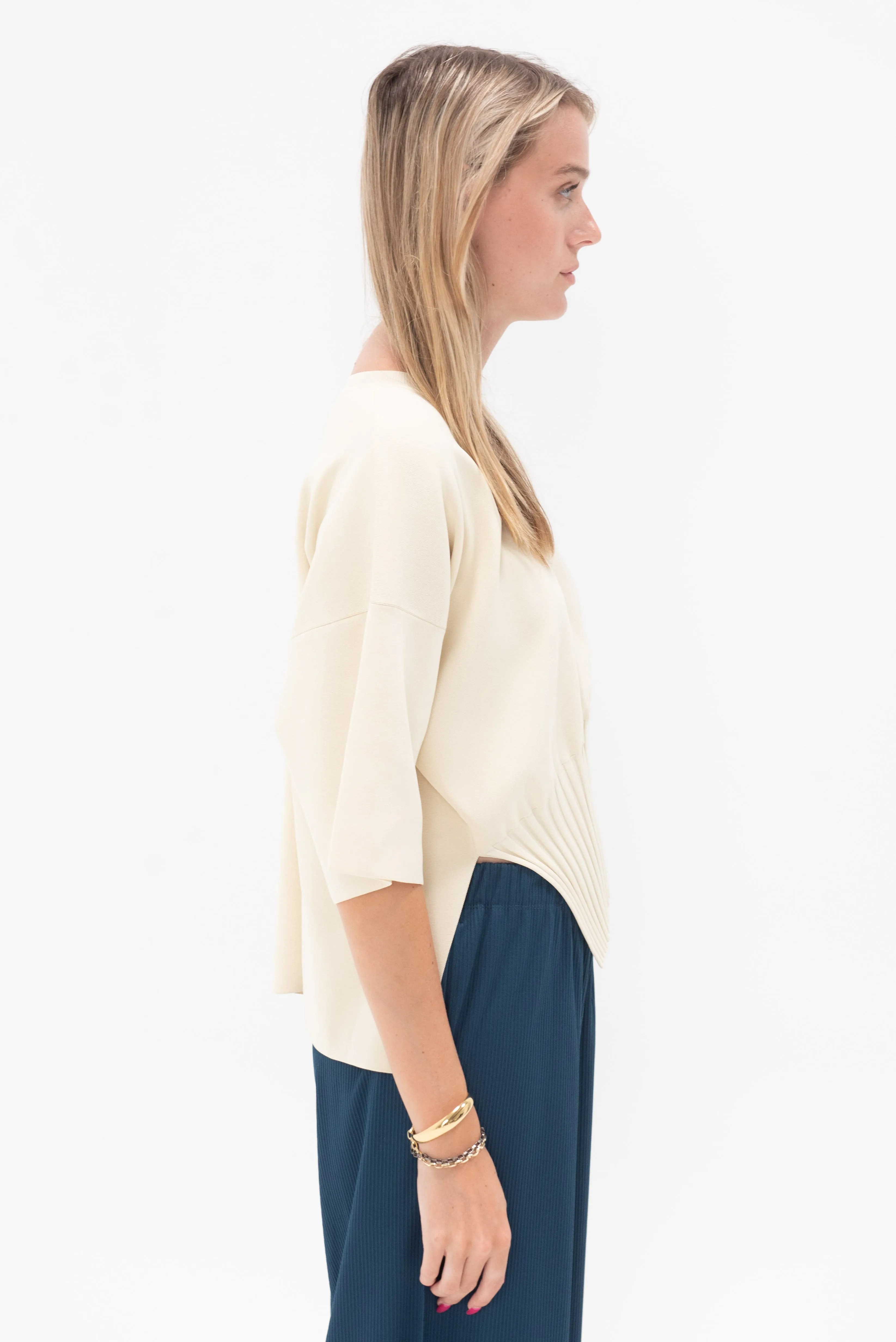 Lithe Knit Top, Cream