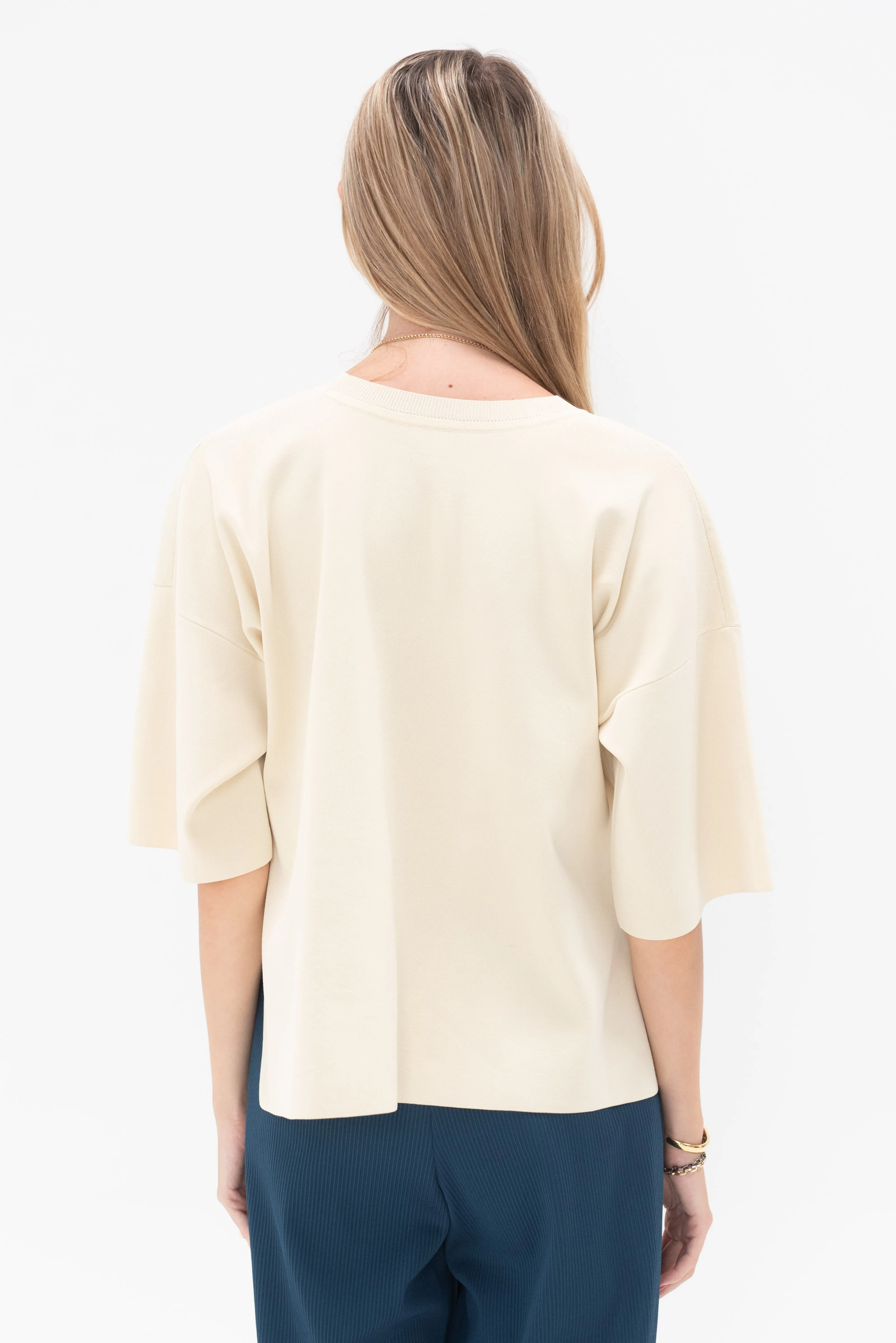 Lithe Knit Top, Cream