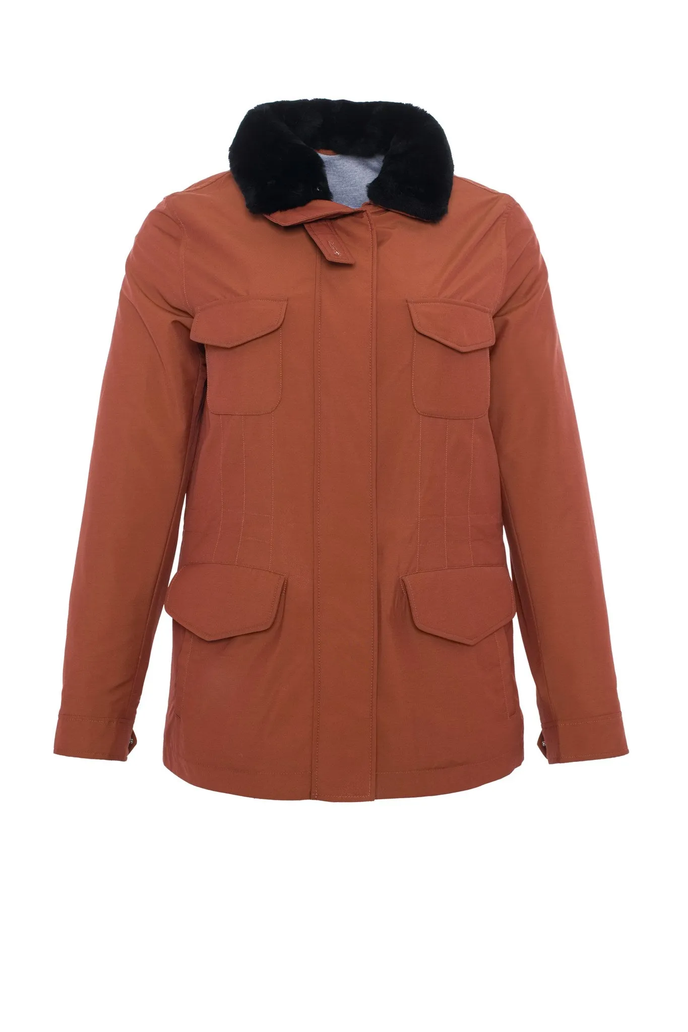 Loro Piana Storm System Lined Jacket with Detachable Select Shearling Lamb Collar, Concealed Hood