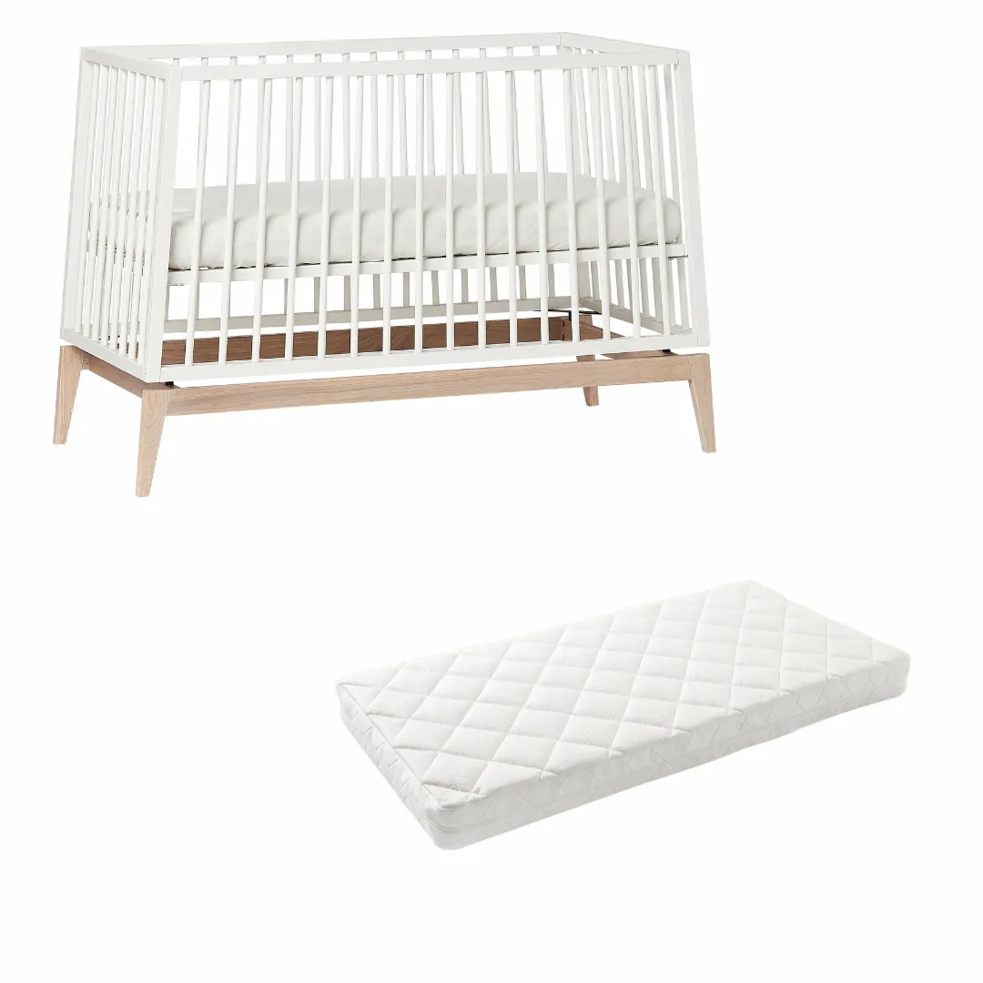 Luna Cot White & Oak 120 x 60