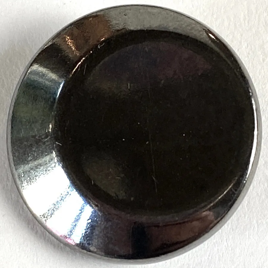 Lunar Graphite, Near-Black Mirror Crescent Button 11/16" / 17mm Shank Back, JHB Germany # FJ-81