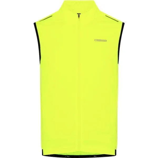 Madison Stellar Reflective windproof men's gilet; hi-viz yellow - large