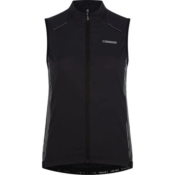 Madison Stellar Reflective windproof women's gilet; black - size 12