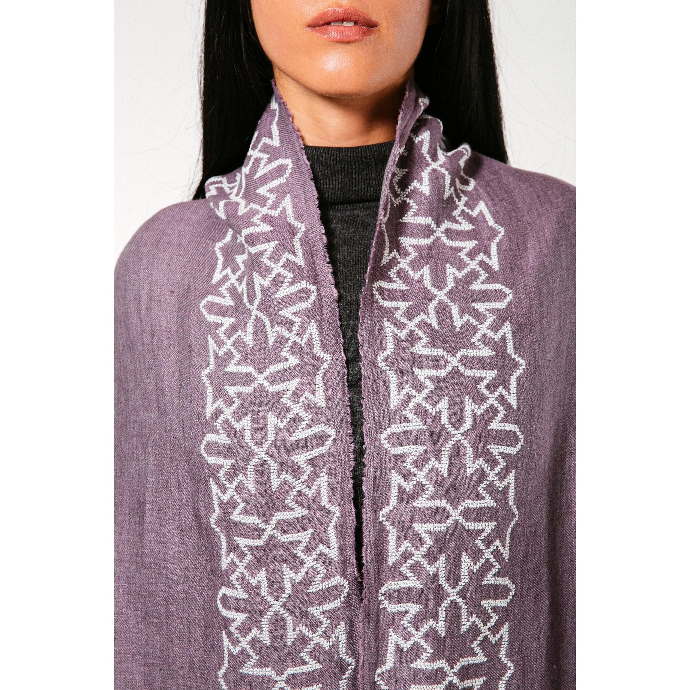 MAUVE LINEN SHAWL SULTAN HAN