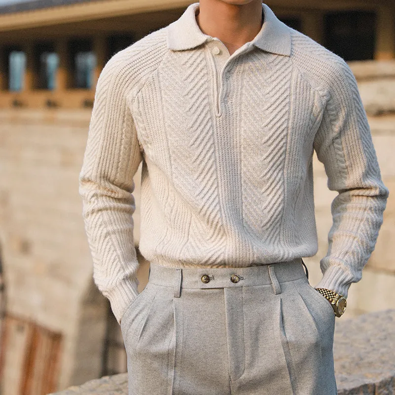 Men's Autumn and Winter Casual Lapel Bottoming Sweater