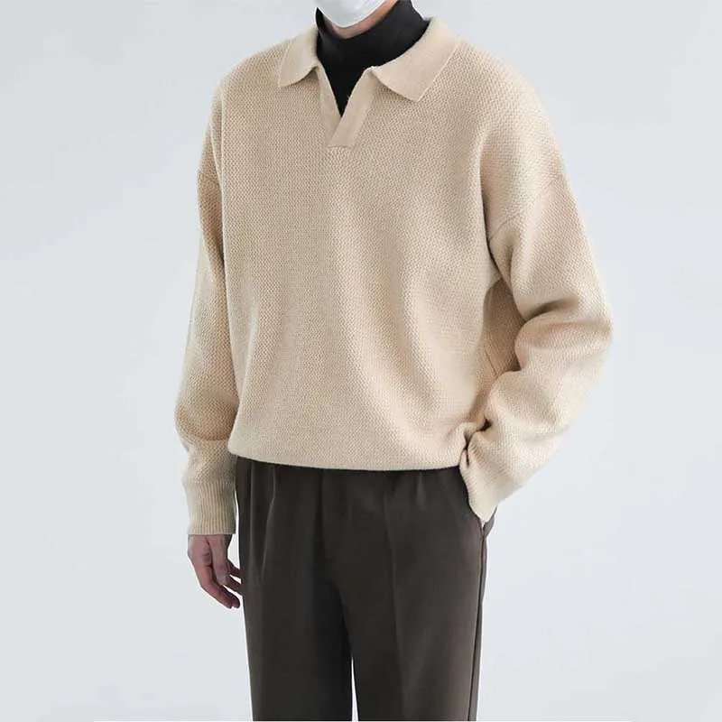 Men's British Casual Business Loose Lapel Sweater