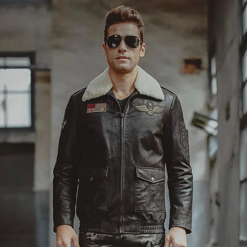 Men's Genuine Leather Air Force Flight Jacket