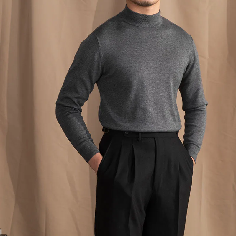 Men's Half Tall Neck Slim Sweater