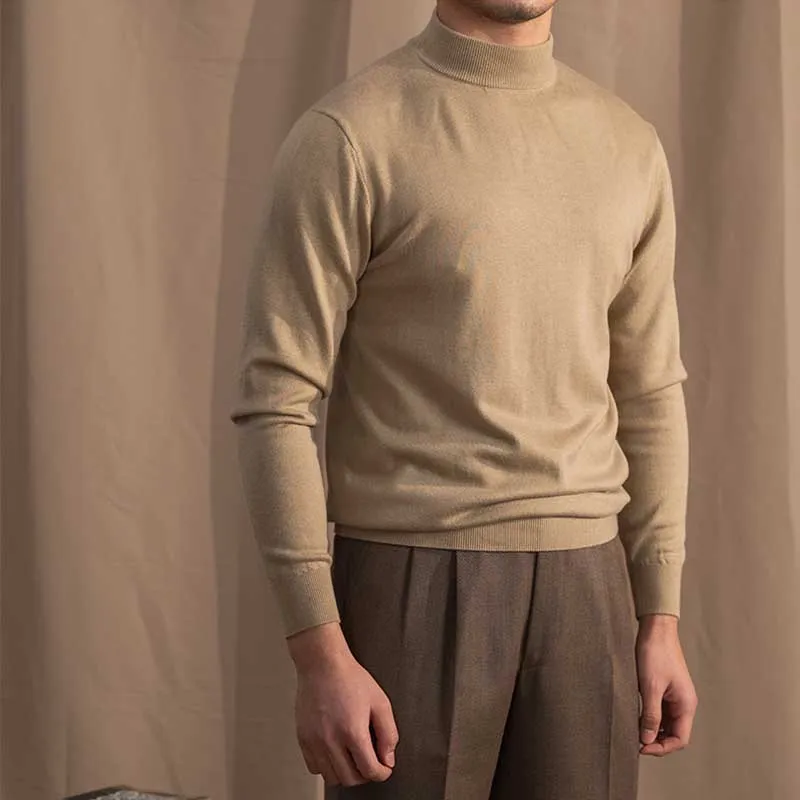 Men's Half Tall Neck Slim Sweater