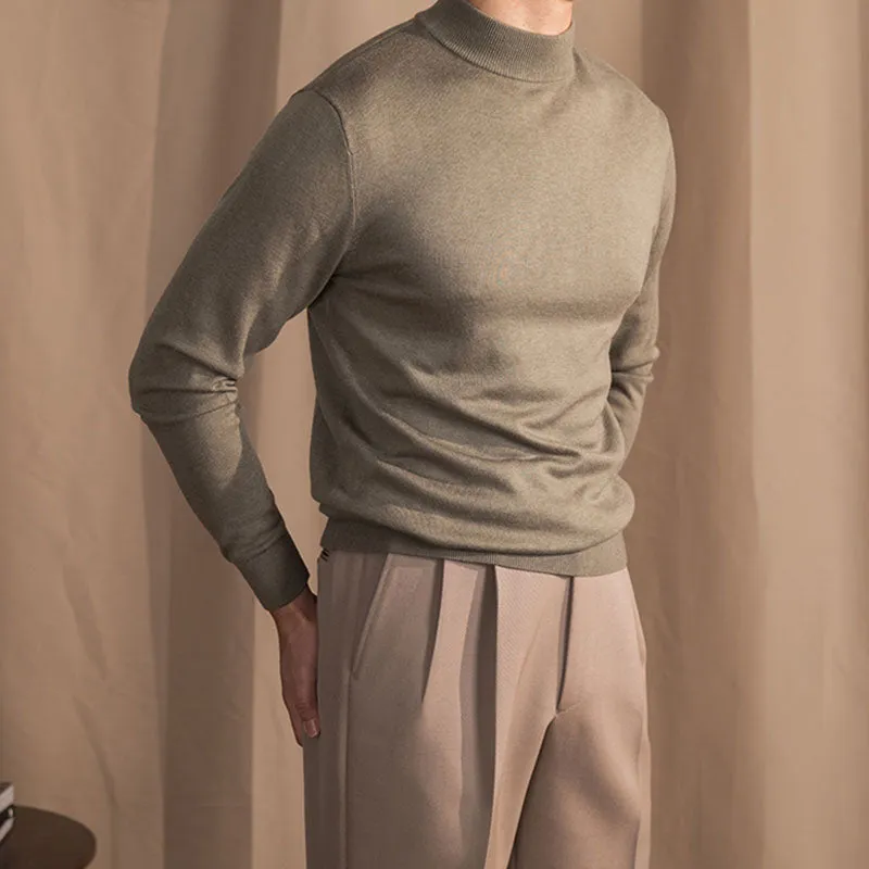 Men's Half Tall Neck Slim Sweater