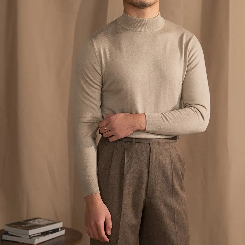 Men's Half Tall Neck Slim Sweater