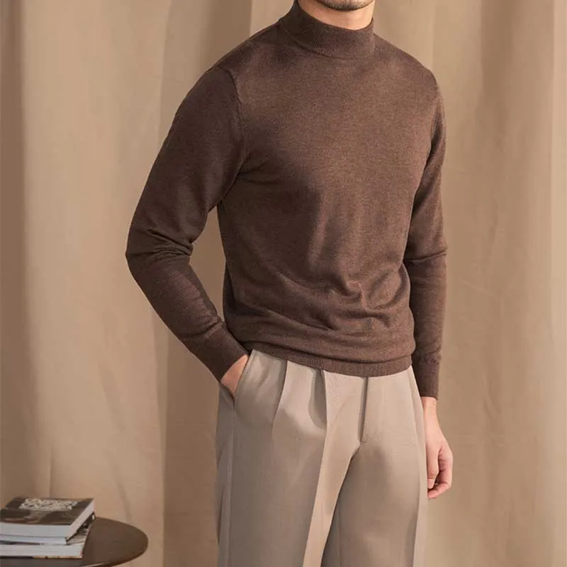 Men's Half Tall Neck Slim Sweater