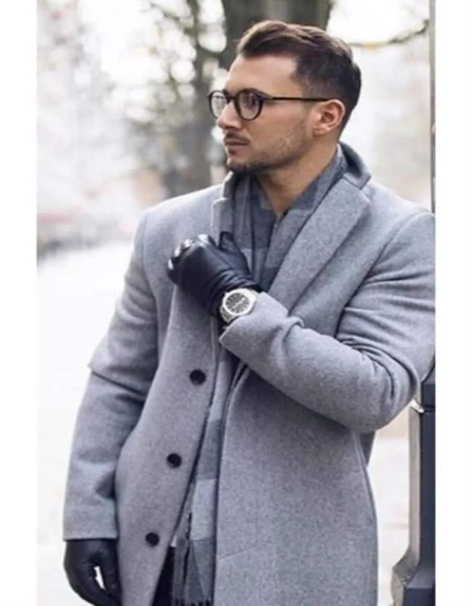 Mens Overcoat - Topcoat For Men - Winter Fabric - Overcoat Button Closure Long mens Dress Topcoat - Winter coat 4XL 5XL 6XL Light Grey ~ Silver Gray Big and Tall Large Man ~ Plus Size