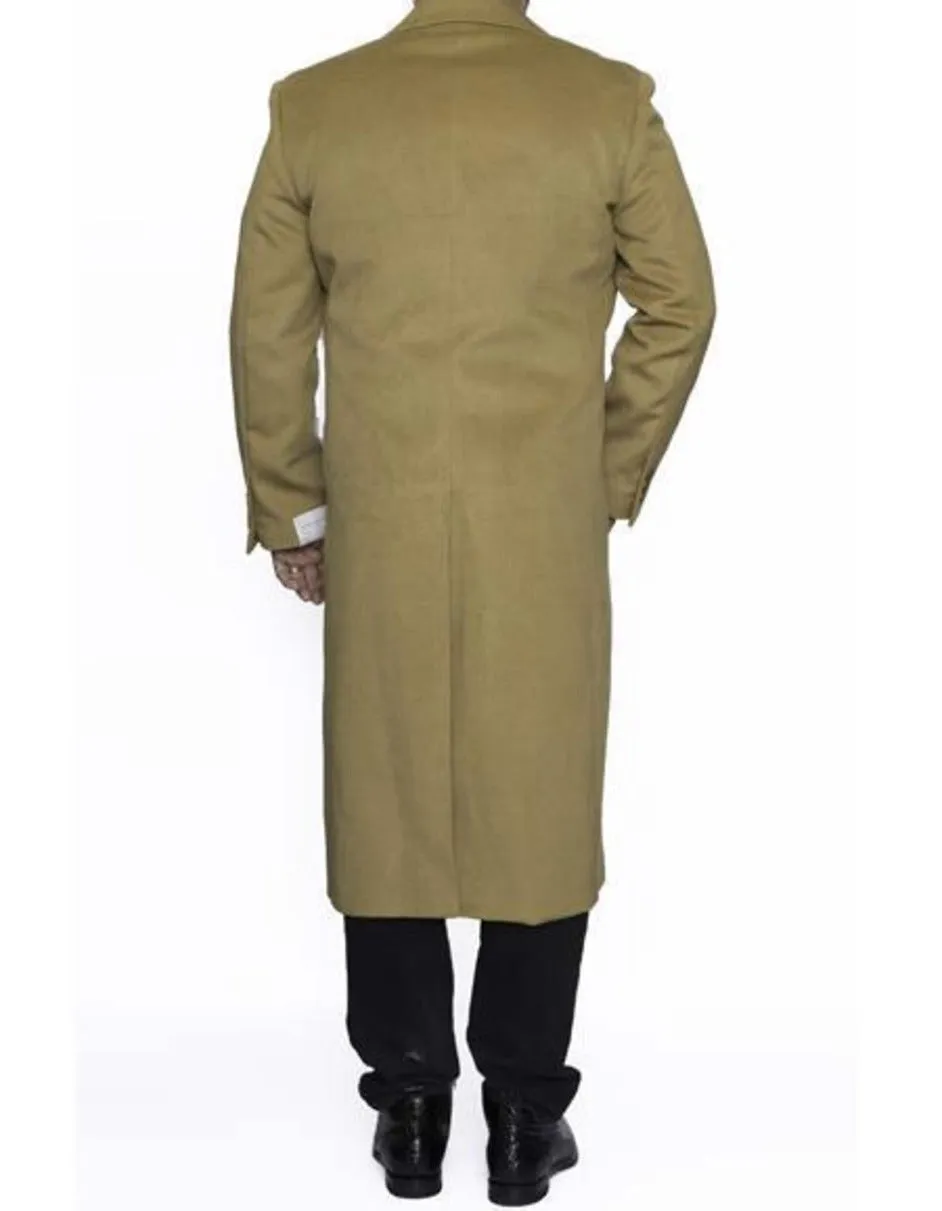 Mens Overcoat - Topcoat For Men - Winter Fabric - Overcoat Long men's Dress Topcoat - Winter coat 4XL 5XL 6XL Camel Big and Tall Large Man ~ Plus Size Three Button