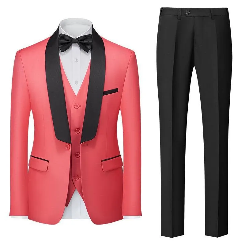 Men's Premium Suit Casual Regular Smart Fit 3 Pieces Prom Tuxedo Shawl Lapel Wedding Party Groomsmen Suits (Blazer   Vest   Pants) | 601