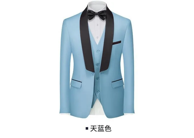 Men's Premium Suit Casual Regular Smart Fit 3 Pieces Prom Tuxedo Shawl Lapel Wedding Party Groomsmen Suits (Blazer   Vest   Pants) | 601