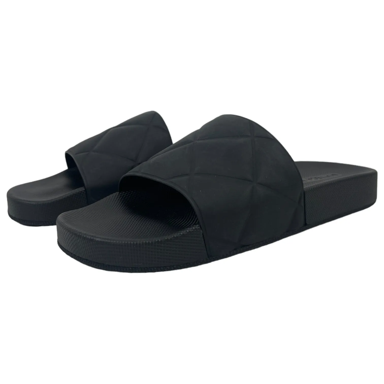 Men's Quilted Slides Black Size EU 40 / UK 6