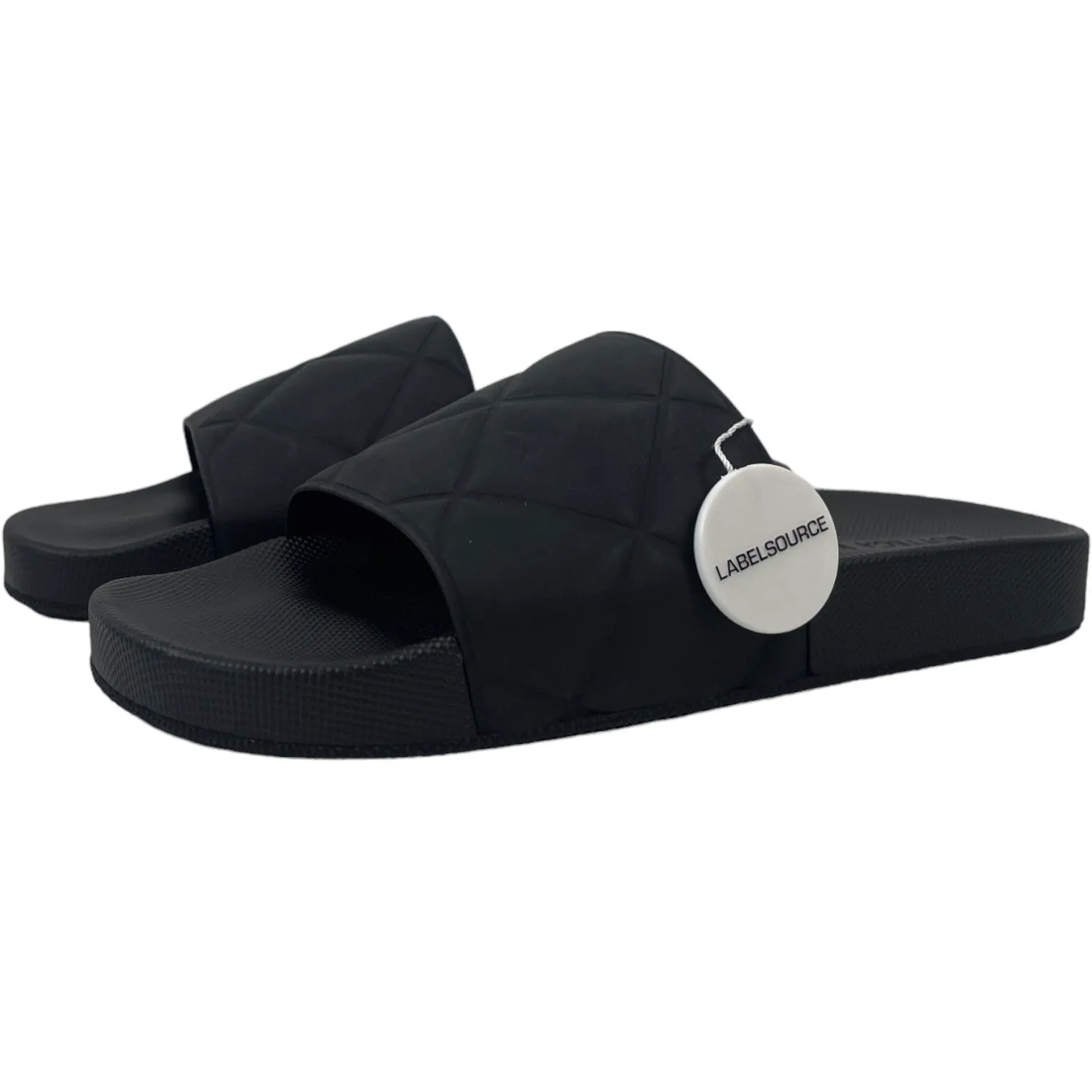 Men's Quilted Slides Black Size EU 40 / UK 6