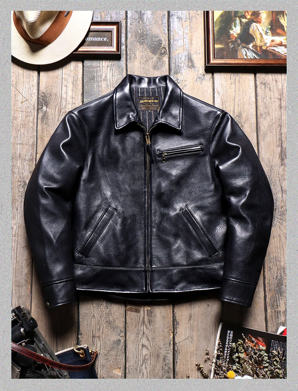 Men's Sports Jacket Grain Cowhide