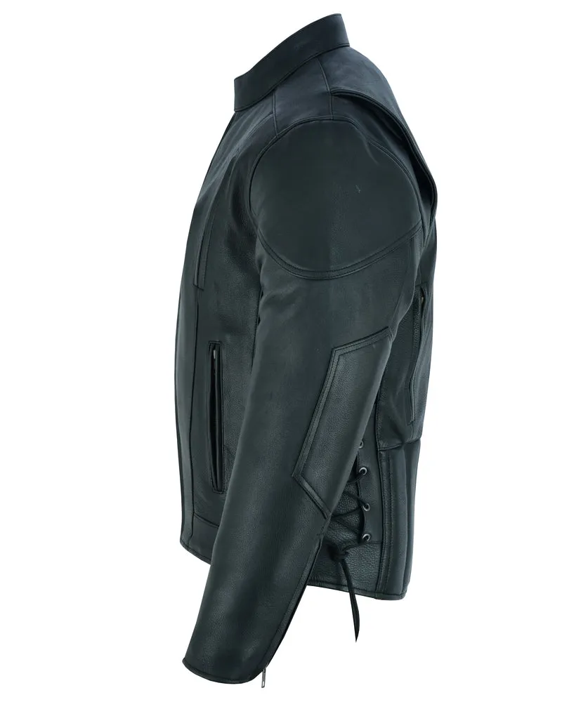 Men's Vented Motorcycle Jacket - Side Laces