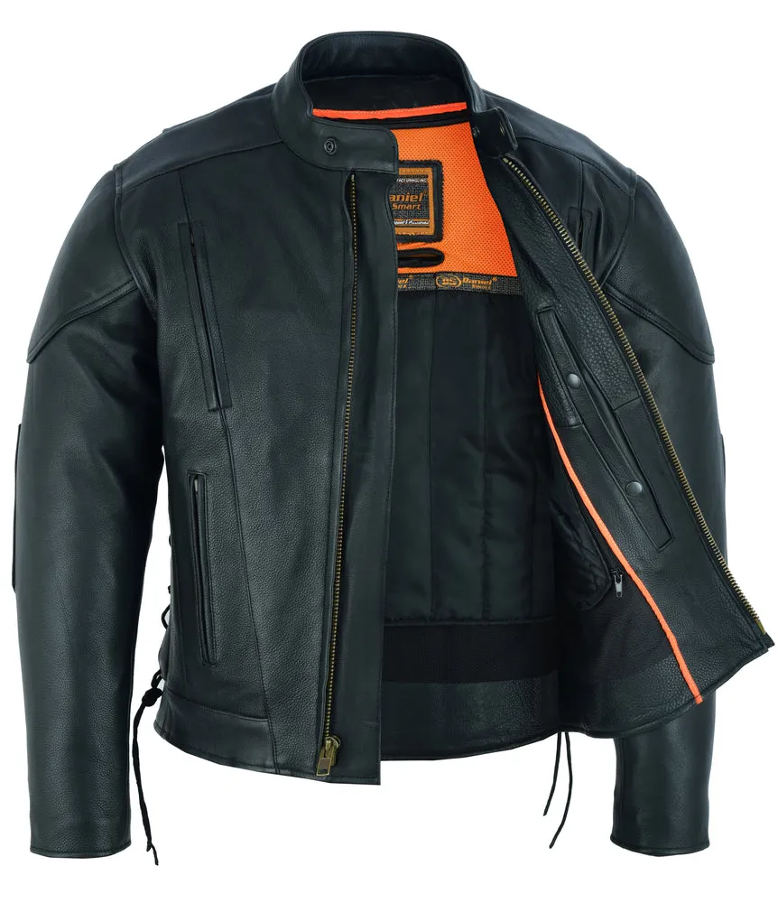 Men's Vented Motorcycle Jacket - Side Laces