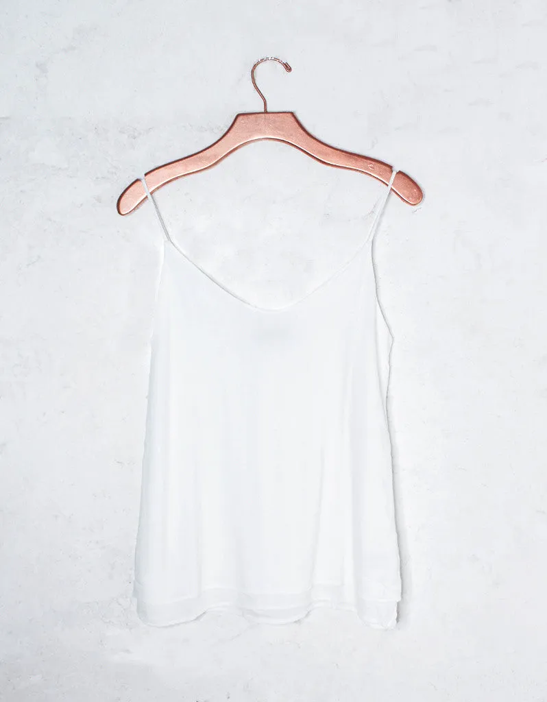 Michael Lauren Clayton Spaghetti Tank w/Lining in White