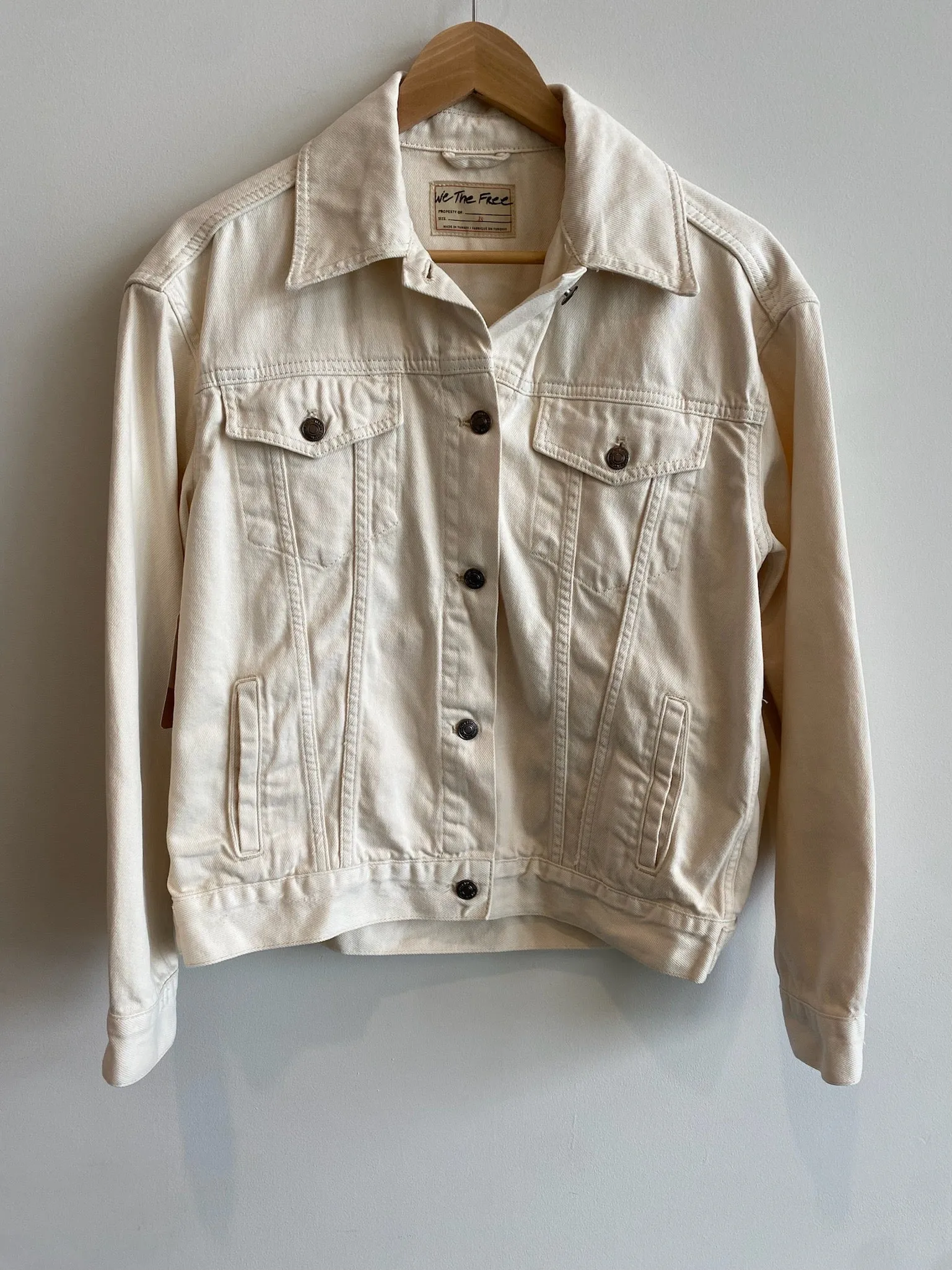 MISFIT ITEM - The Jolene Trucker Jacket by Free People (Ecru) // Size XS