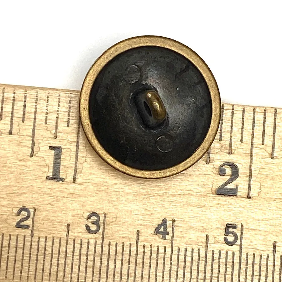 Moguls Brass Geometric Button 13/16" / 20mm Shank Back from JHB Italy # FJ-79