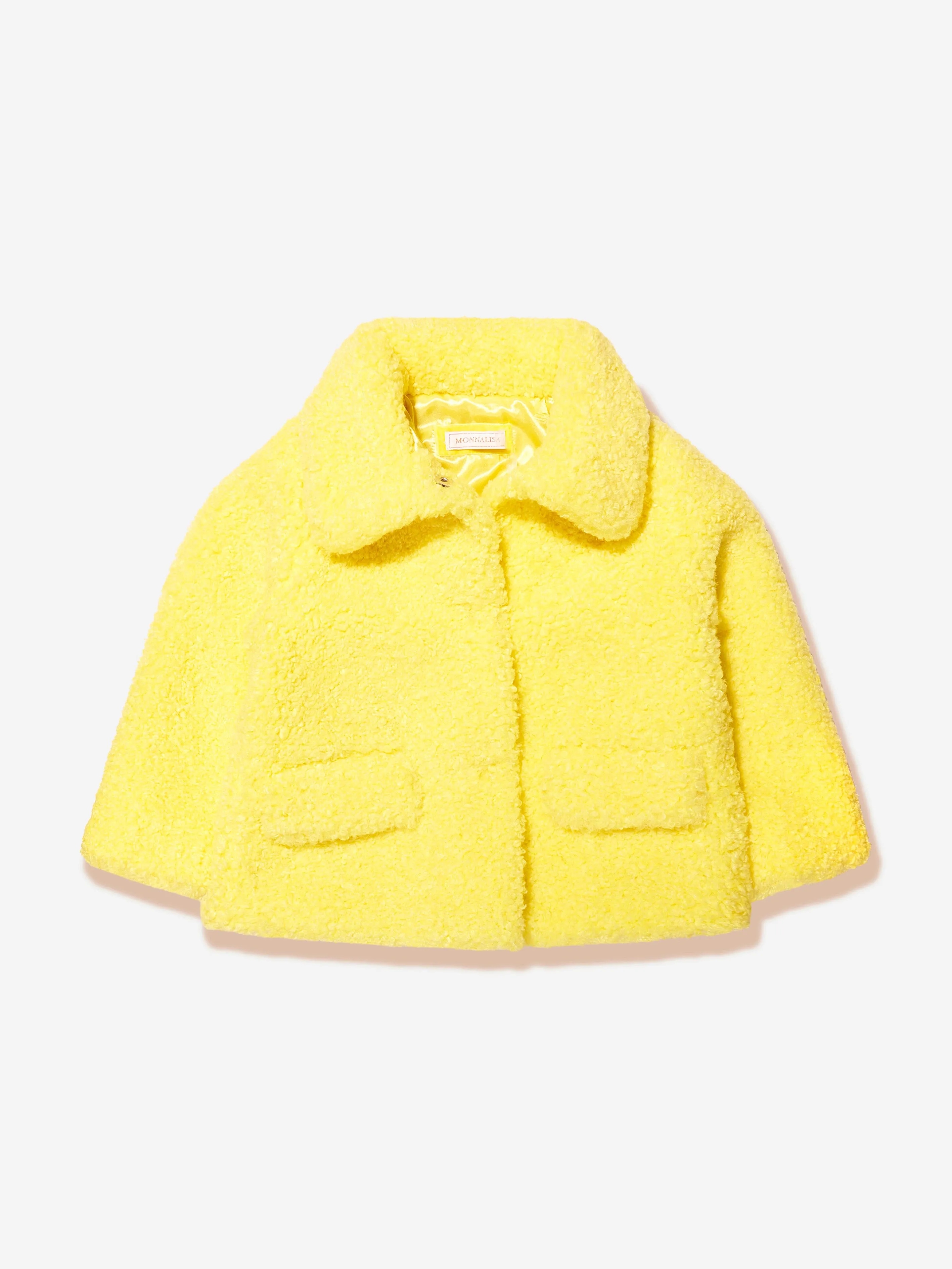 Monnalisa Girls Sherpa Jacket in Yellow