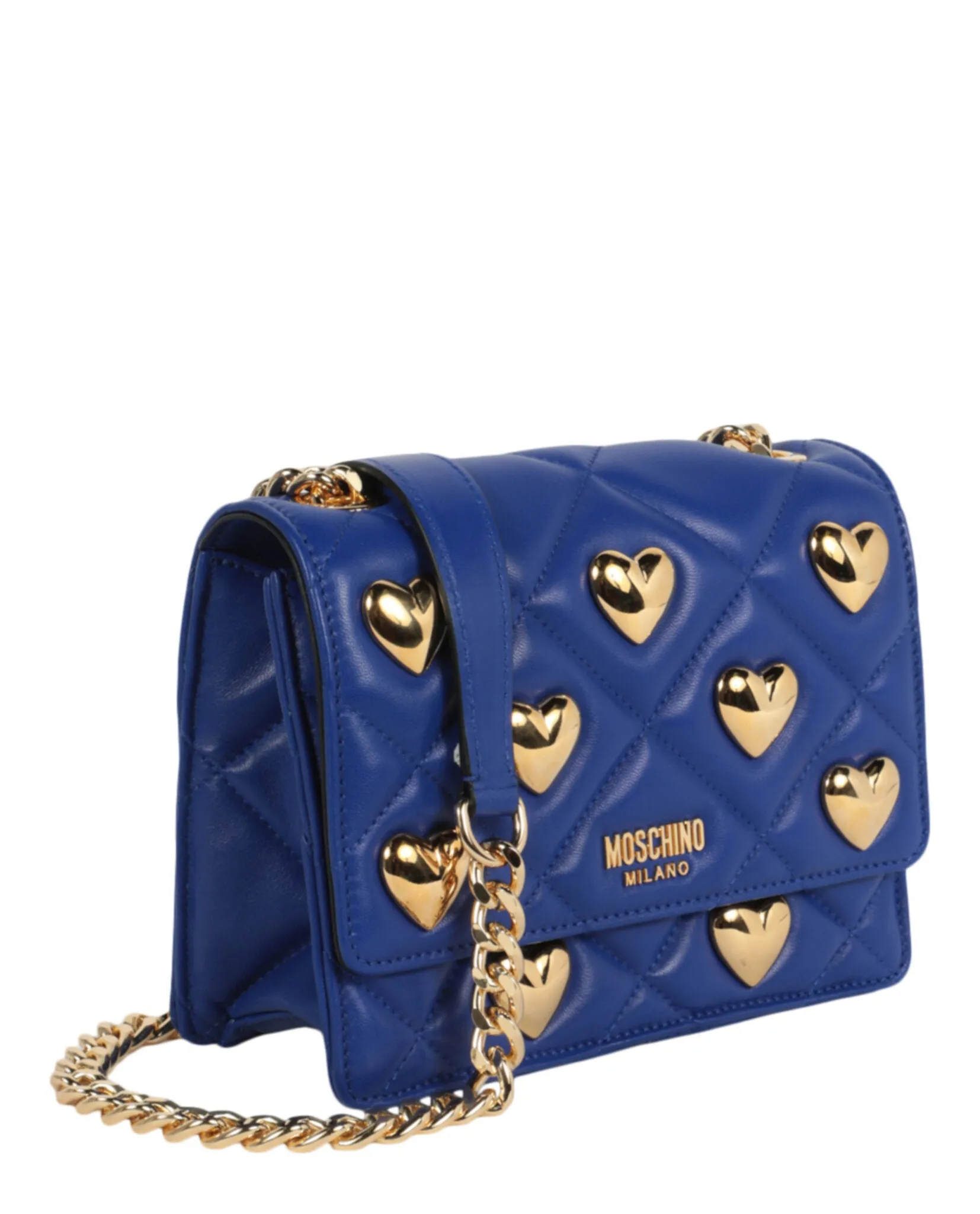 Moschino Heart Studs Quilted Crossbody Bag