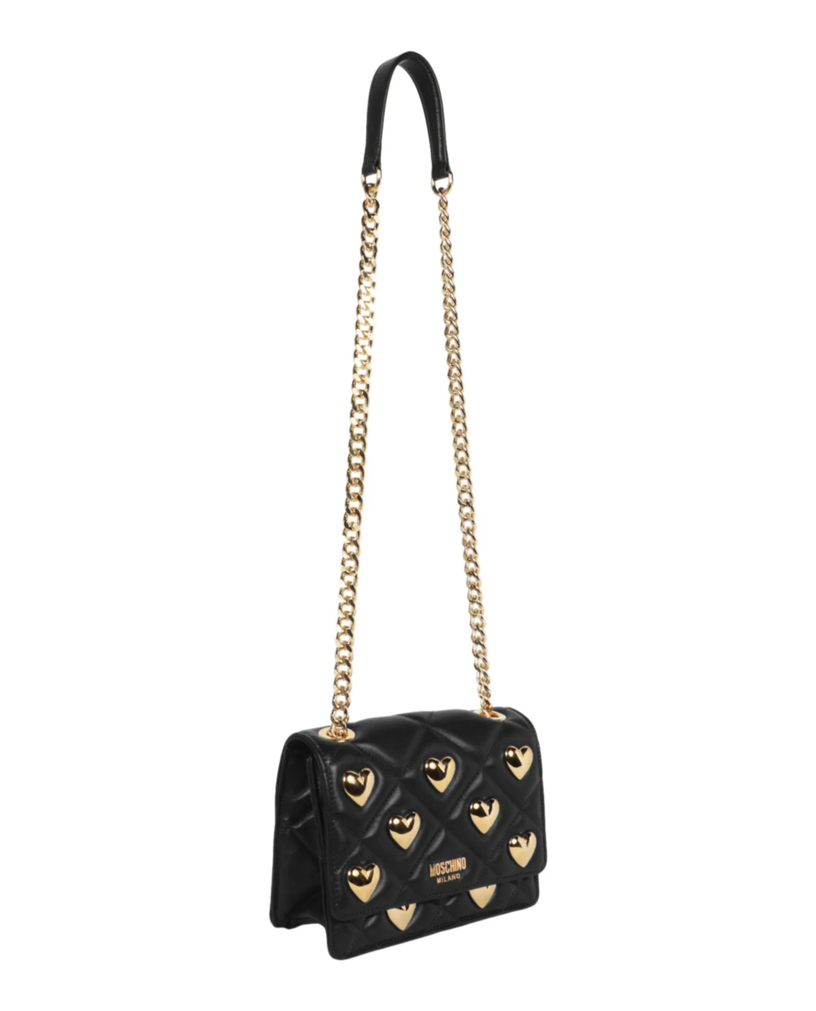 Moschino Heart Studs Quilted Crossbody Bag